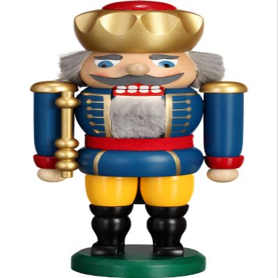 Seiffener Volkskunst Nutcracker - King Blue - 25 cm / 9.8 inch