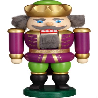 Seiffener Volkskunst Nutcracker - Exclusive King Purple-Green - 20 cm / 7.9 inch