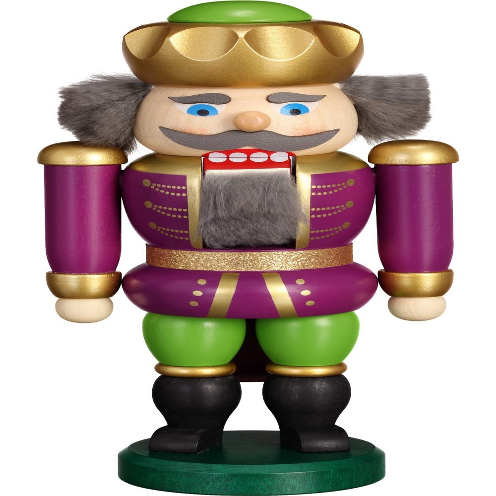 Seiffener Volkskunst Nutcracker - Exclusive King Purple-Green - 20 cm / 7.9 inch