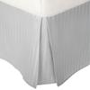 Unique Beddings Egyptian Cotton Bed-Skirt (Queen, Silver Grey) with 12" Inch Drop Length - 100% Long Staple Cotton - Pleated Split Cornor Bed Skirt (Style : Stripe) view 1