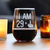 29 + 1 Middle Finger - 30th Birthday Stemless Wine Glass for Women & Men - Cute Funny Wine Gift Idea - Unique Personalized Bday Glasses for Best Friend Turning 30 - Drinking Party Decoration view 2