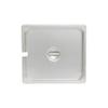 Thunder Group STPA5120CS Steam Table Pan Cover 1/2 Size Slotted with Handle view 1