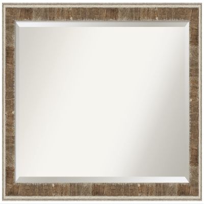 Amanti Art Brown Wall Mirror 29x41 Farmhouse Brown Narrow Rectangle Bathroom Mirror for Wall Decor Living Room, Large Country Rustic Wood Frame, Hangs Horizonally and Vertically, Bathroom Decor,