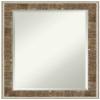 Amanti Art Brown Bathroom Mirror for Over Sink, 29x23 Farmhouse Brown Narrow Rectangle Vanity Mirror, Medium Country Rustic Wood Frame, Hangs Horizonally and Vertically, Bathroom Wall Decor, Beveled view 1