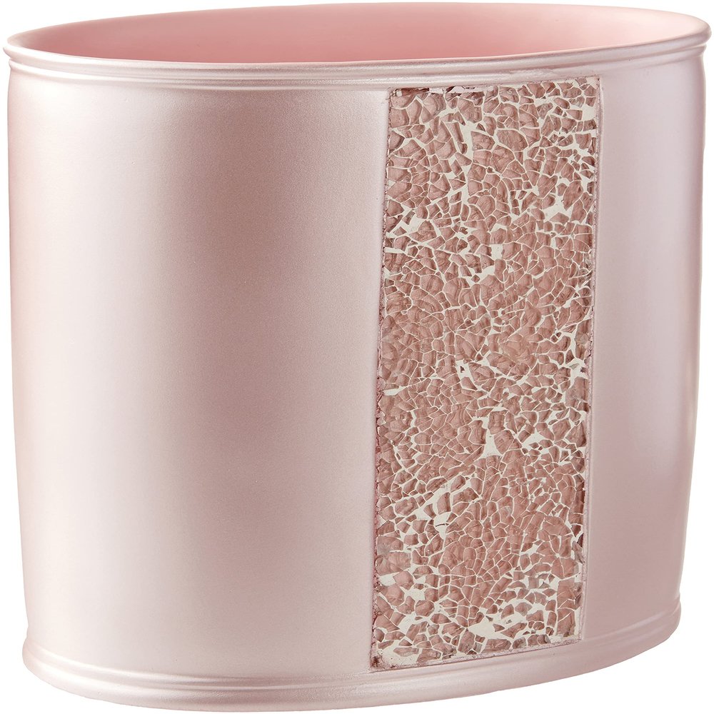 Popular Bath Sinatra Modern Bath Waste Basket Modern Classic Contemporary Decorative Beautiful Designs Bathroom Decor for Home Luxury Bath, Blush