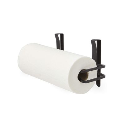 Umbra Squire Multi-Use Cabinet and Wall-Mount Paper Towel Holder for Kitchen and Bathroom, Modern Metal Design Looks Like Cast Iron, Black