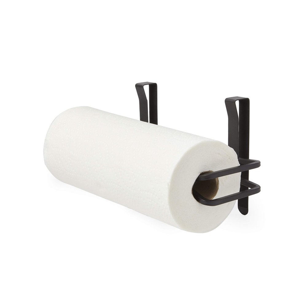 Umbra Squire Multi-Use Cabinet and Wall-Mount Paper Towel Holder for Kitchen and Bathroom, Modern Metal Design Looks Like Cast Iron, Black