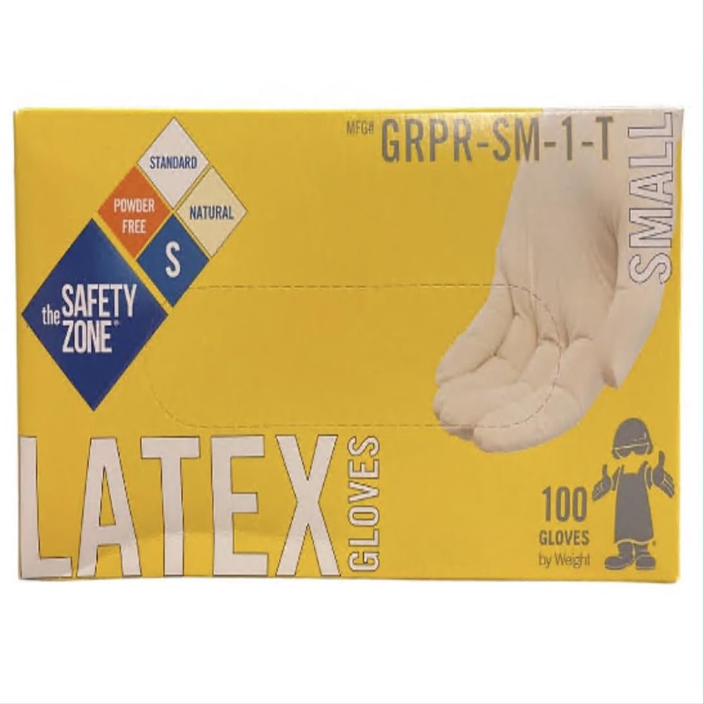 Safety Zone Powder Free Natural Latex Gloves