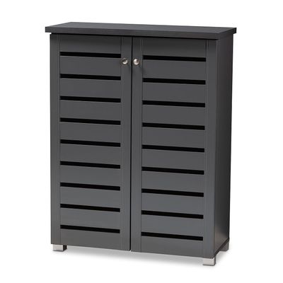 Baxton Studio Shoe Cabinets, One Size, Dark Gray