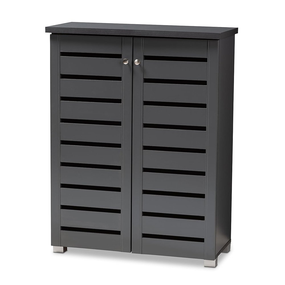 Baxton Studio Shoe Cabinets, One Size, Dark Gray