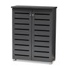 Baxton Studio Shoe Cabinets, One Size, Dark Gray view 1