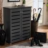 Baxton Studio Shoe Cabinets, One Size, Dark Gray view 2