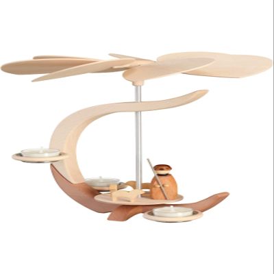 Seiffener Volkskunst 1-Tier Pyramid C-Shape Shepherd - 30 cm / 11.8 inch