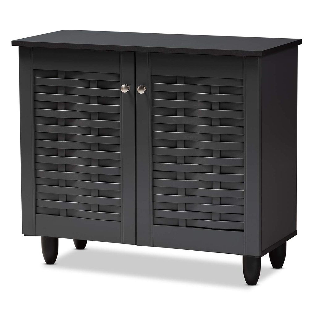Baxton Studio Shoe Cabinets, One Size, Dark Gray
