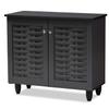 Baxton Studio Shoe Cabinets, One Size, Dark Gray view 1