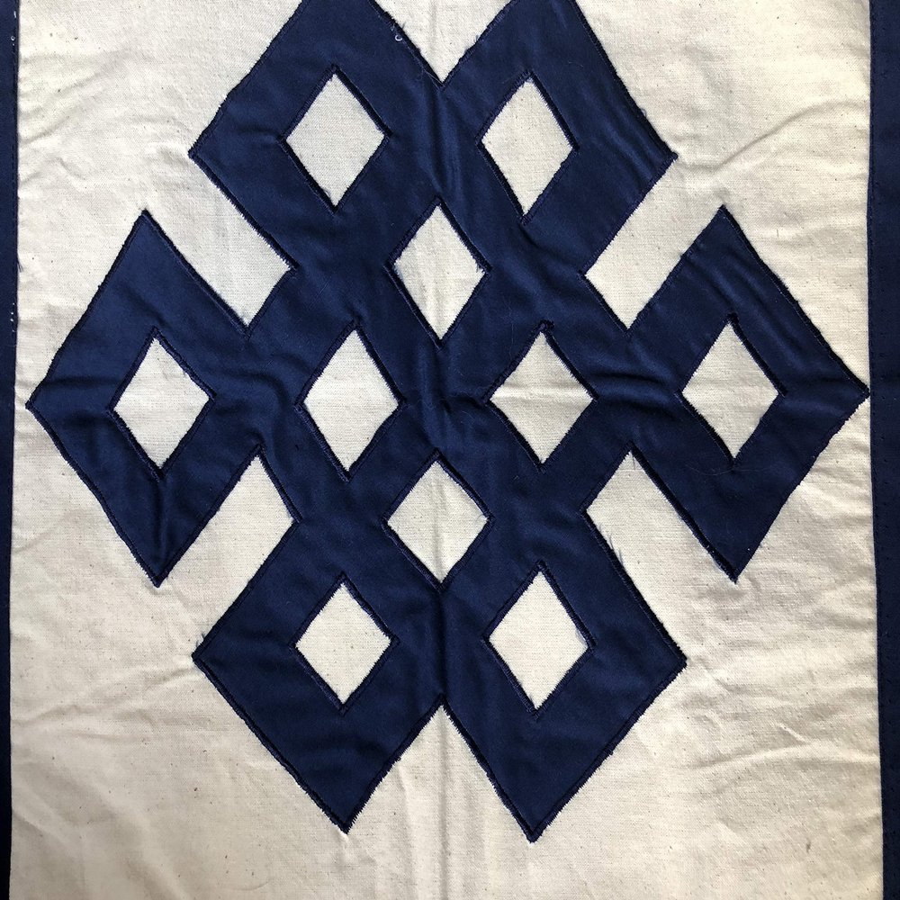 Togetherness Tapestry 17x17 original handmade in Tibet with provenance records