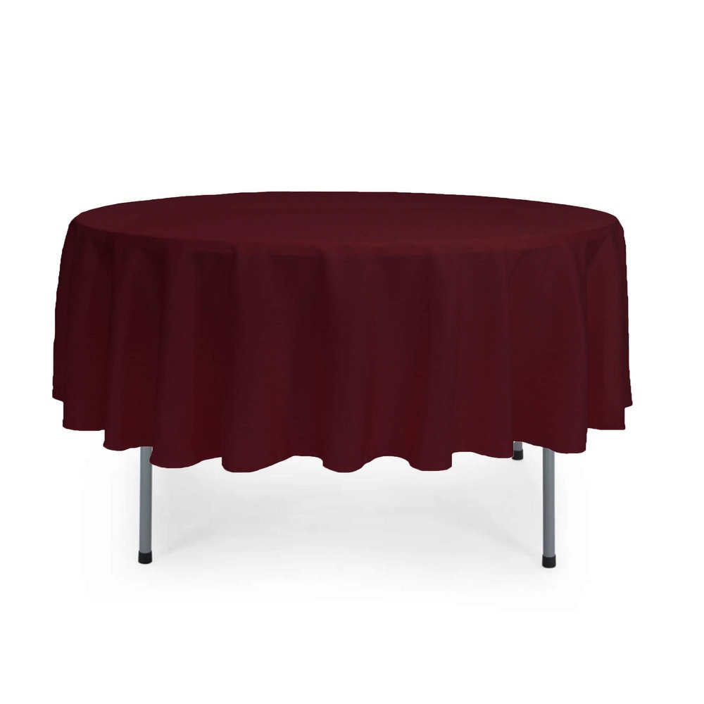YOUR CHAIR COVERS - 90 Round Polyester Tablecloths for Restaurant, Banquet, Wedding - Linen Table Cloth for Standard Round Tables - Burgundy