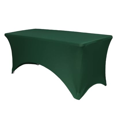 YOUR CHAIR COVERS Rectangular Spandex Table Covers 8ft Fitted Tablecloth Wedding Event Patio Decorations Elastic Fabric Stretch Tables Cover for 8 ft Folding Table (Hunter Green)