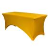 YOUR CHAIR COVERS - 8ft Gold Rectangular Spandex Table Covers Fitted Tablecloth Wedding Event Patio Decorations Elastic Fabric Stretch for Folding Table view 1
