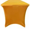 YOUR CHAIR COVERS - 8ft Gold Rectangular Spandex Table Covers Fitted Tablecloth Wedding Event Patio Decorations Elastic Fabric Stretch for Folding Table view 3