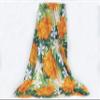 Fabric Textile Products Tropical Orange Plumera Flowers Mircofleece Throw Blanket 50"x60" view 1