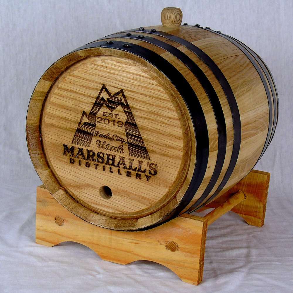 Personalized Engraved New White American Oak Aging Barrels (5 Liter) - Age Your Own Whiskey, Wine, Bourbon, Rum, Scotch & More | Design Template Engraved [RHB 133]