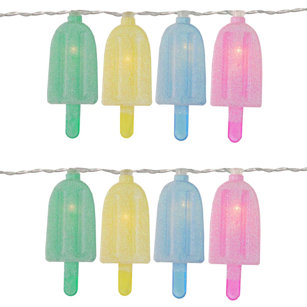 Northlight LED Pastel Ice Pop Indoor Outdoor Patio String Light Set - 4.5' Clear Wire - 10ct