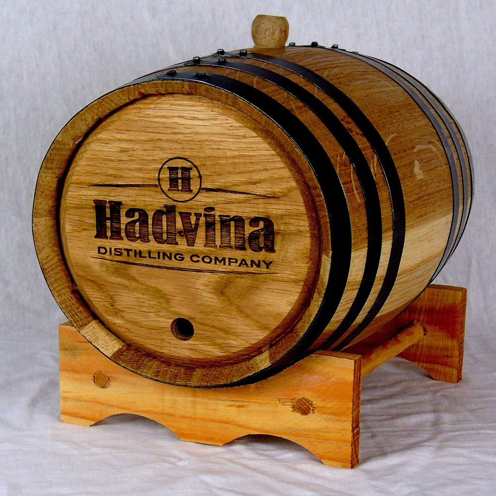 Engraved Authentic White American Oak Aging Barrels (5 Liter) - New Wood Aging Barrels For Whiskey, Bourbon, Wine, Scotch, Rum, & More | Personalized Design Template RHB135