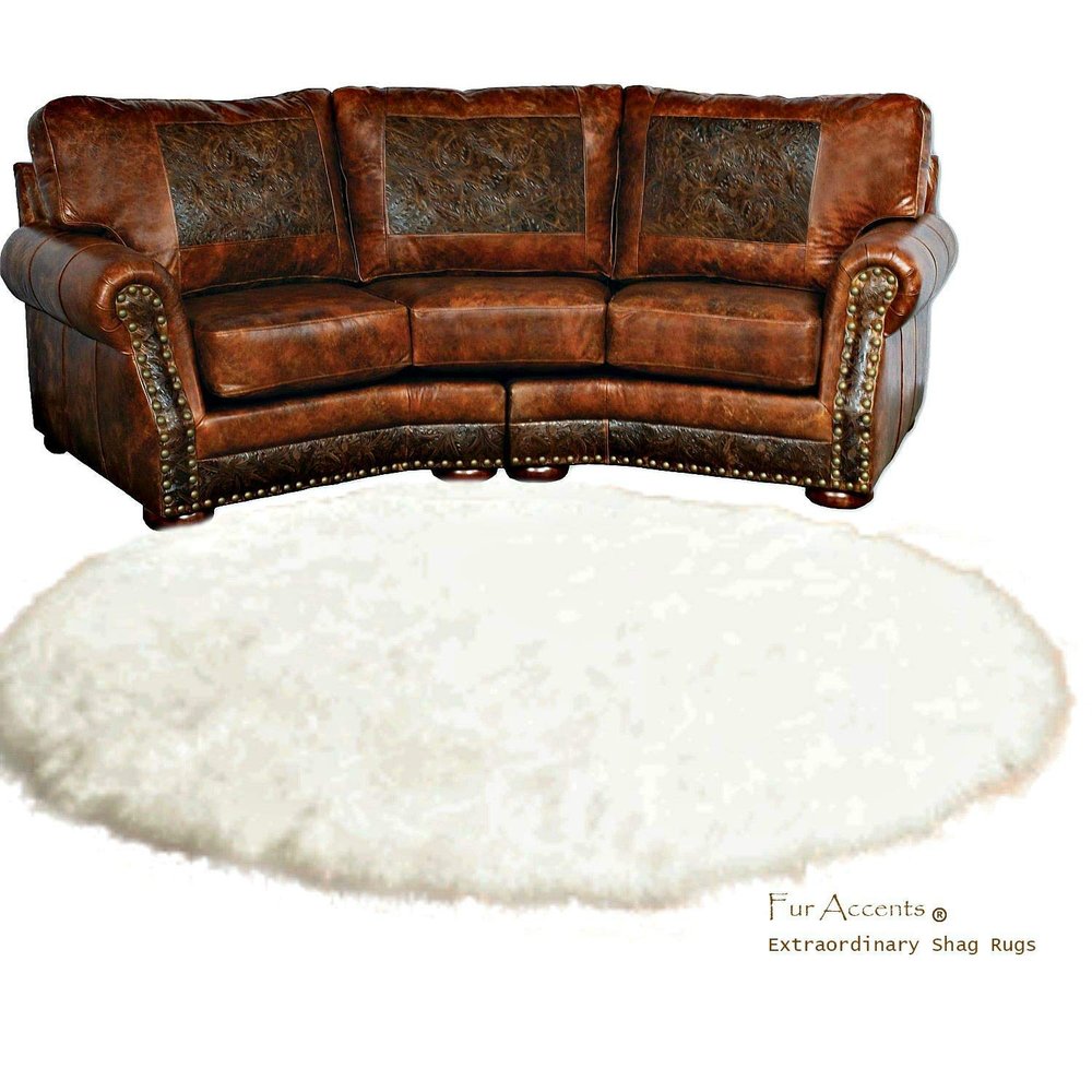9' White Faux Fur Round Rug, Faux Sheepskin,