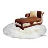 9' White Faux Fur Round Rug, Faux Sheepskin, view 2