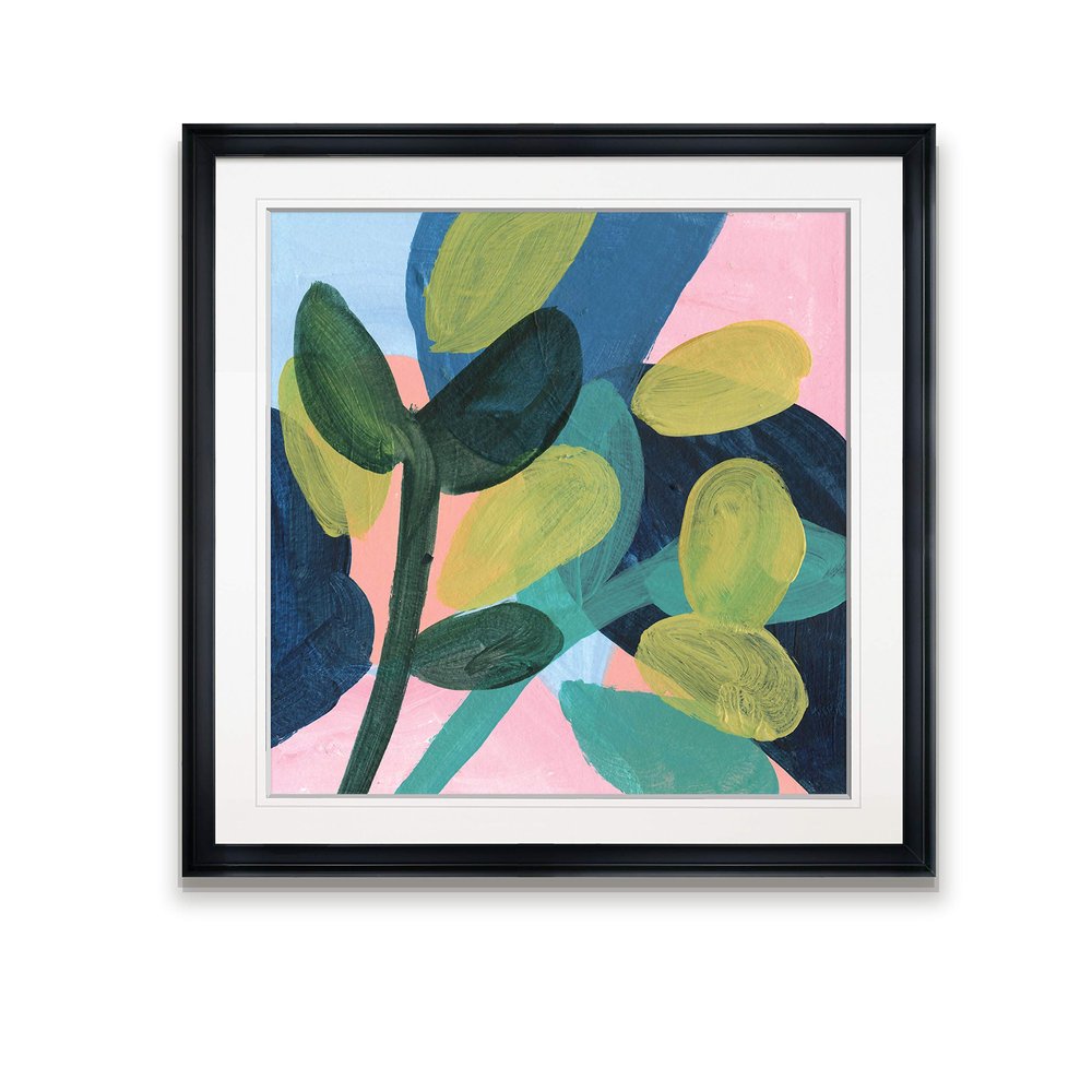 Wexford Home BF-130197D-1616May Branches II Abstract Artwork Floral Prints Nature Pictures Framed Wall Art Decor Painting Giclee Prints 16 x 16 Black