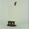 Rustic Brown Cast Iron Tall Trunk Elephant Paper Towel Holder view 2