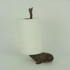 Rustic Brown Cast Iron Long Tail Whale Paper Towel Holder view 2