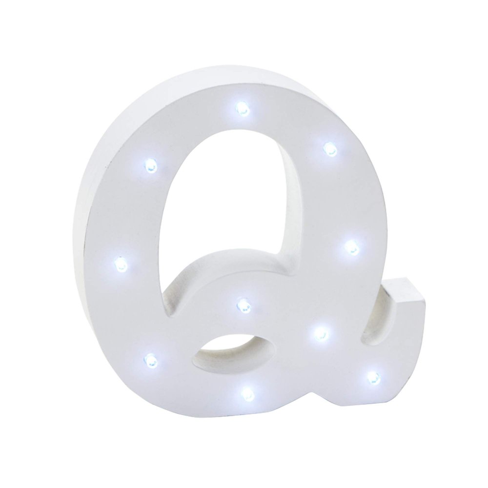Stumps Wooden Vintage LED Marquee Letter Q