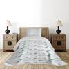 Ambesonne Teal Coverlet, Retro Arrow Pattern in Horizontal Line Heading to Opposite Directions Art Print, 2 Piece Decorative Quilted Bedspread Set with 1 Pillow Sham, Twin Size, Grey Teal White view 2