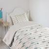 Ambesonne Teal Coverlet, Retro Arrow Pattern in Horizontal Line Heading to Opposite Directions Art Print, 2 Piece Decorative Quilted Bedspread Set with 1 Pillow Sham, Twin Size, Grey Teal White view 4