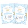 50 Prince Invitations Baby Shower or Birthday Blue Gold Personalized + 50 White Envelopes view 1