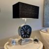 DUSTO Decorative Stainless Steel and Aluminum Table Lamp with Analog Clock Black Fabric Shade for Living Room Bedroom House Bedside Nightstand Home Office, Clock Table Lamp (DH10003) view 4