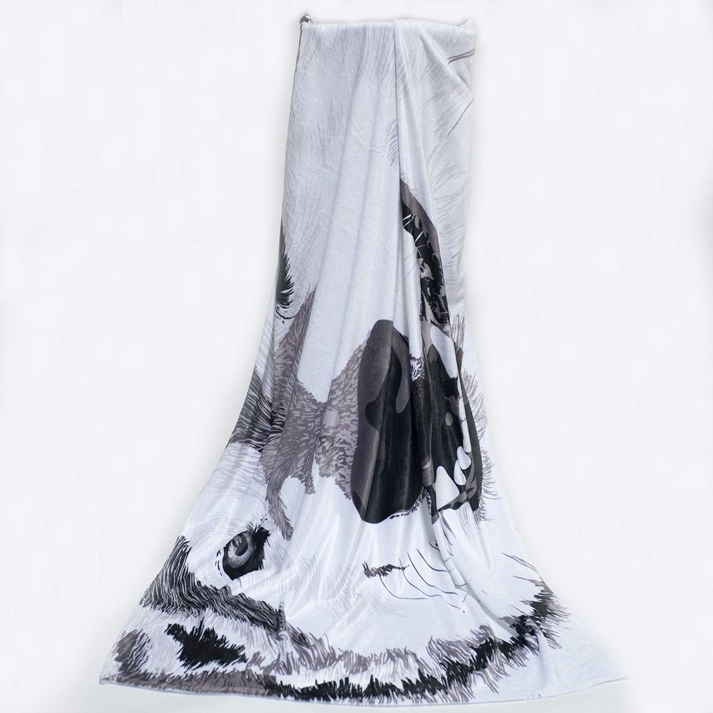Fabric Textile Products Wolf Mircofleece Throw Blanket 50"x60"