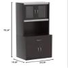 Hodedah HIKF96 Choco-Grey Kitchen Cabinet, Assembled Dimensions: 70.86 in. H x 23.85 in. W x 15.75 in. D, Gray view 3