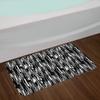 Ambesonne Black and White Bath Mat, Barcode Pattern Abstraction Vertical Stripes in Grayscale Colors, Plush Bathroom Decor Mat with Non Slip Backing, 30.2" x 20", Black Grey White view 2