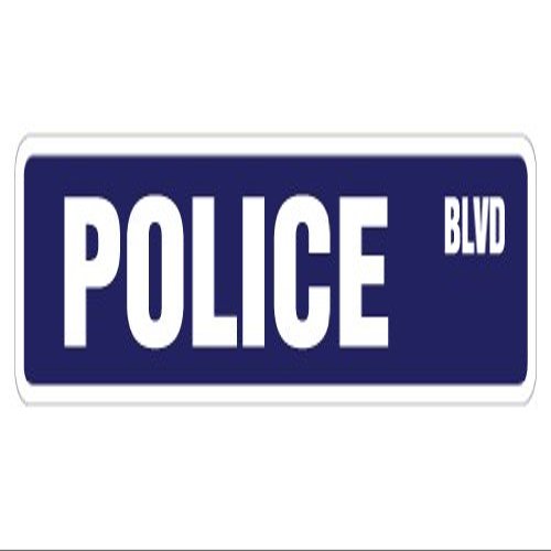 Police Aluminum Street Sign New cop Officer Law Man | Indoor/Outdoor | 30" Wide
