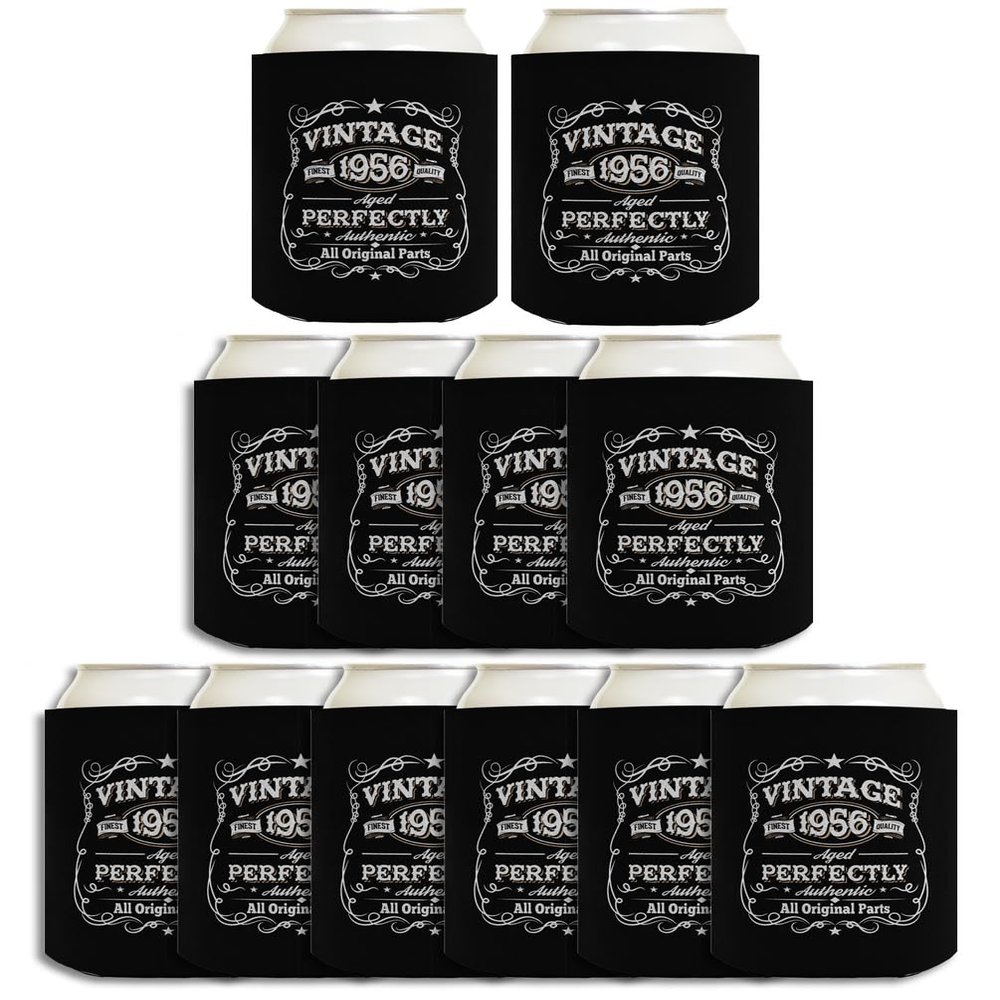 70th Birthday Party Supplies Vintage 1956 Aged Perfectly 12-Pack Can Drink Thermocoolers