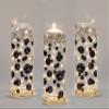 300 Floating Black Pearls- Large Sizes- Fills 4 Gallons of The Floating Transparent Water Gels for Your Vases- with Pre-Measured Prep Bags- 12 Warm White Fully Submersible Fairy Lights view 1