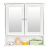 Thaweesuk Shop White MDF Wooden Mirror Bathroom Wall Cabinet/Toilet Medicine Storage Organizing Cupboard 22"x5.1"x22.8" (LxWxH) of Set view 3