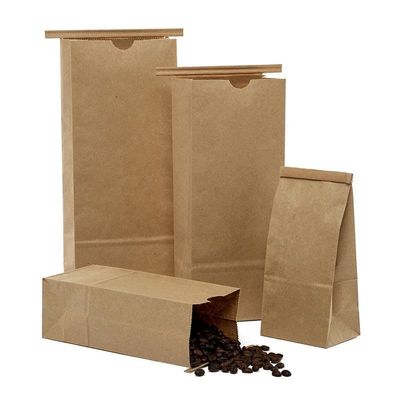 100ea - 2# 5x3x12-1/4 Krft Pla Lined Tin Tie Coffee Bg-Pk | Width: 3''"