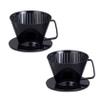 Fino Pour-Over Coffee Brewing Filter Cone, Number 1-Size, Black, Brews 1 to 2-Servings, Set of 2 view 1