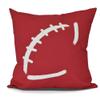 16"x16" Red Football Print Throw Pillow Sports Rugby Football Sofa Cushion Geometric Design Decorative Pillow for Boys Kids Bedroom Livingroom Athletic Games Fan Gift Modern Style, Soft Polyester view 1