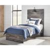Signature Design by Ashley Drystan Rustic Panel Headboard ONLY with USB Charging Stations, Twin, Brown view 1