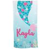 GiftsForYouNow Personalized Mermaid Tail Beach Towel, 30" x 60", Personalized Mermaid Beach Towel, Girls Gift, Summer Pool Party Essentials, Custom view 1